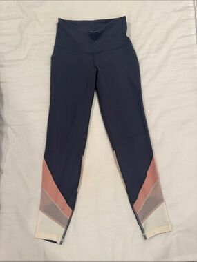 Old Navy Gray Leggings with Blush and Cream Panels